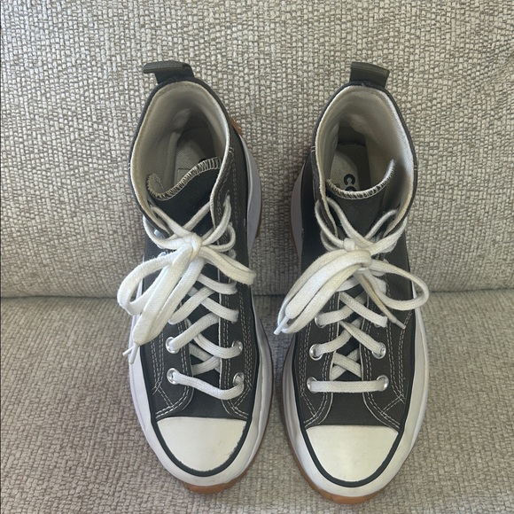 Converse Military Green and White High-Top Sneakers - Picture 3 of 9